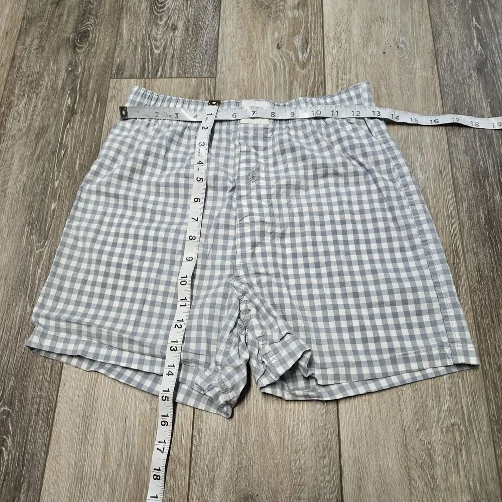 American Eagle Blue Gingham Boxer Shorts Pajama Sleepwear Loungewear Women's XS